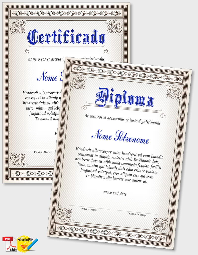 Certificado ou Diploma modelo iPDF064