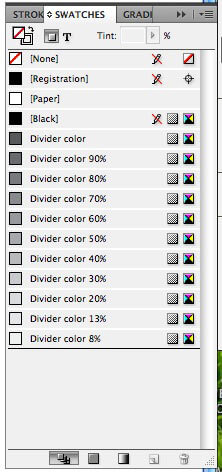 paleta de cores original  dos dividers