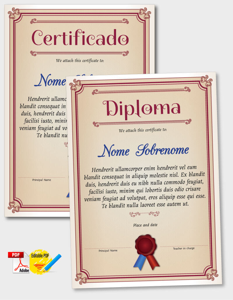 Certificado ou Diploma modelo iPDF054