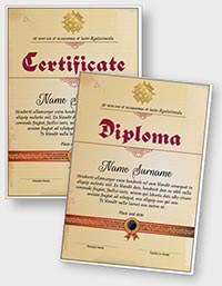 Interactive certificate or diploma iPDFEN000