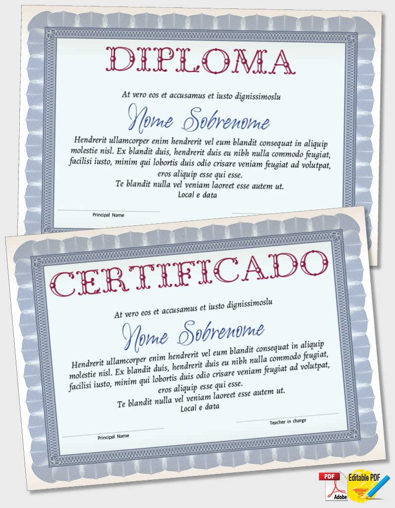Certificado ou Diploma modelo iPDF067