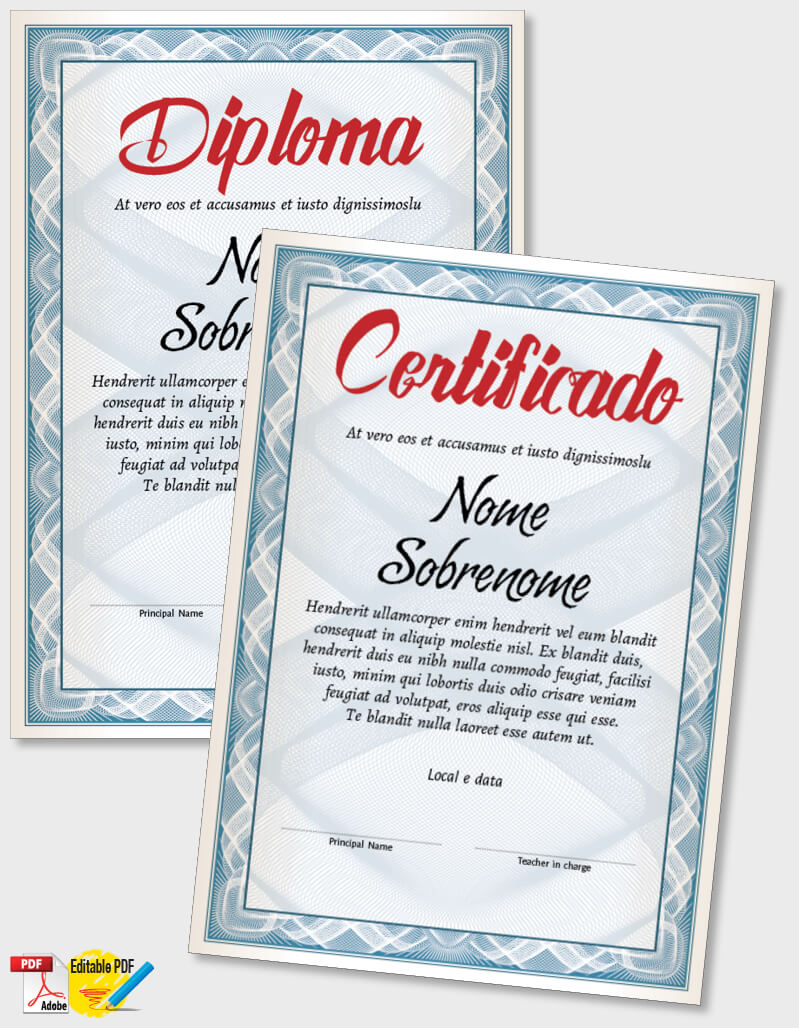 Certificado ou Diploma modelo iPDF070