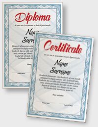 Interactive certificate or diploma iPDFPT070