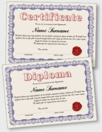Interactive certificate or diploma iPDFEN087