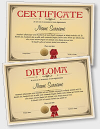 Interactive certificate or diploma iPDFEN088