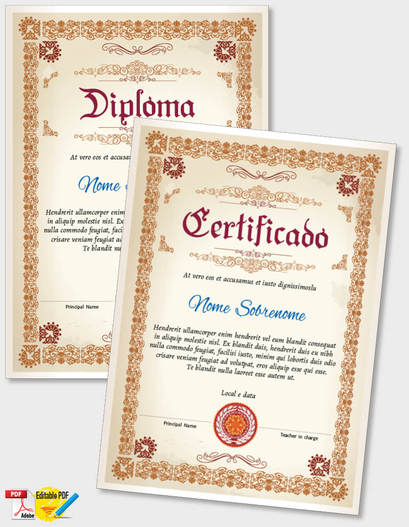 Certificado ou Diploma modelo iPDF089
