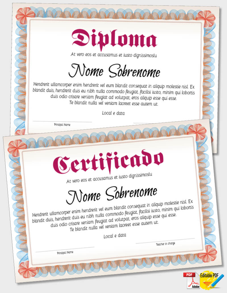 Certificado ou Diploma modelo iPDF092