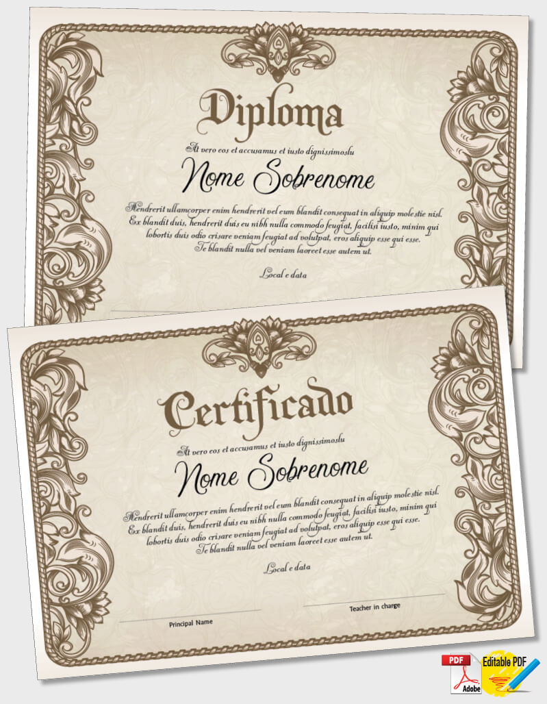 Certificado ou Diploma modelo iPDF093