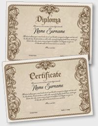 Interactive certificate or diploma iPDFEN093