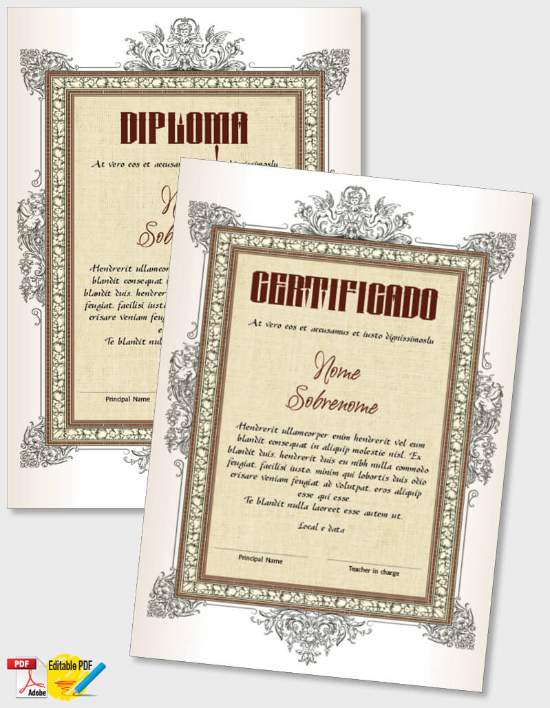 Certificado ou Diploma modelo iPDF095
