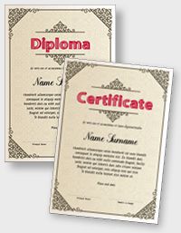 Interactive certificate or diploma iPDFEN097