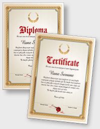 Interactive certificate or diploma iPDFEN101