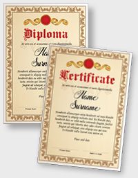 Interactive certificate or diploma iPDFEN102