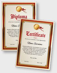 Interactive certificate or diploma iPDFEN103