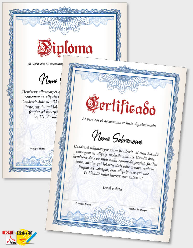 Certificado ou Diploma modelo iPDF104