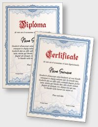 Interactive certificate or diploma iPDFEN104