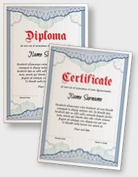 Interactive certificate or diploma iPDFEN105