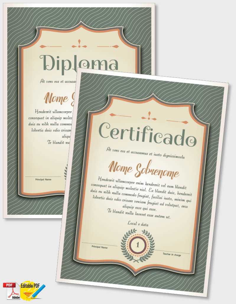 Certificado ou Diploma modelo iPDF107