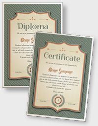 Interactive certificate or diploma iPDFEN107