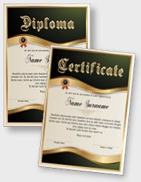 Interactive certificate or diploma iPDFEN108