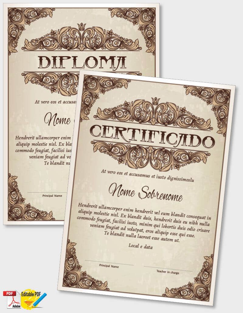 Certificado ou Diploma modelo iPDF109