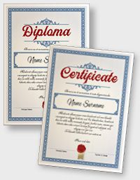 Interactive certificate or diploma iPDFEN110