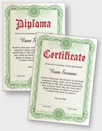 Interactive certificate or diploma iPDFEN113