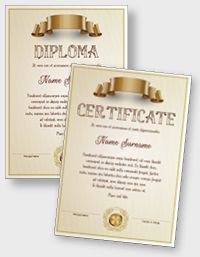 Interactive certificate or diploma iPDFEN114