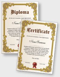 Interactive certificate or diploma iPDFEN115