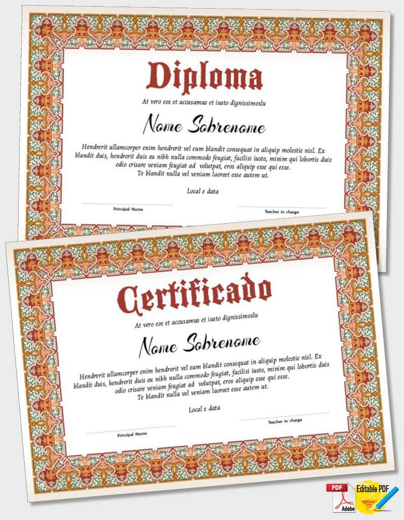 Certificado ou Diploma modelo iPDF122