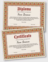 Interactive certificate or diploma iPDFEN122