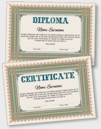 Interactive certificate or diploma iPDFEN123