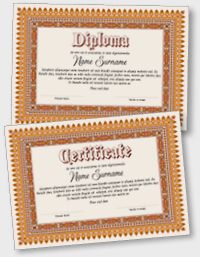 Interactive certificate or diploma iPDFEN124