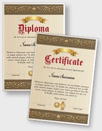 Interactive certificate or diploma iPDFEN128