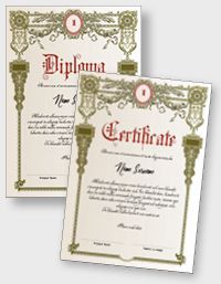 Interactive certificate or diploma iPDFEN149