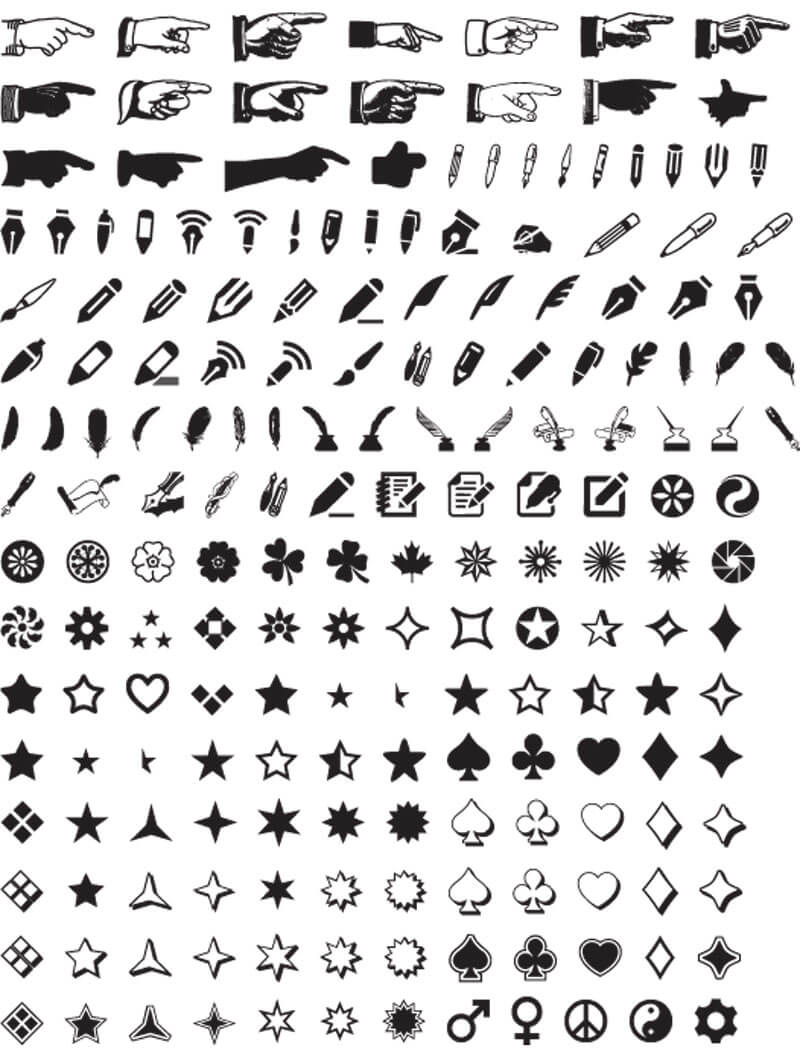 AT CLIPART ICONS BASIC SIGNS - FREE FONT FROM AUGETYPE